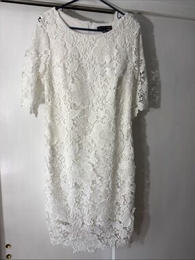 poshmark rehearsal dinner dress Alexis Parisa Ivory Lace Bridal Dress XS Rehearsal Dinner Open Back